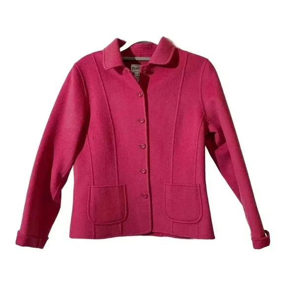 VTG Pendleton 100 Merino Wool Pink Button Up Jacket Size S Preppy Old Money - Picture 3 of 10
